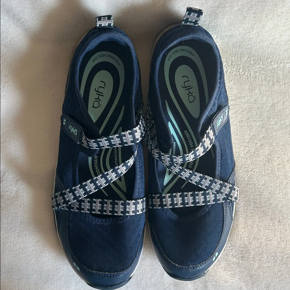 Ryka Kailee Mary Jane Sneakerina Sneakers Ballerina Straps Navy Blue Women’s 9.5 - Picture 6 of 9